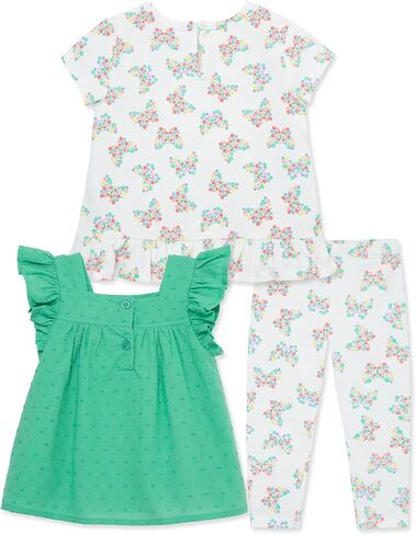 Little Me Clothes for Baby Girls' 3-Piece Tunic and Pant Play Sets, 12 Months - 4 Toddler in Kuwait