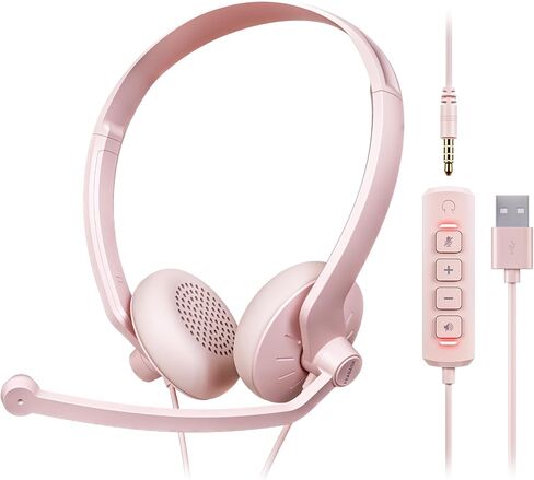 USB Headset with Microphone for PC - Wired Computer Headphones with Noise Cancelling Microphone in Saudi Arabia