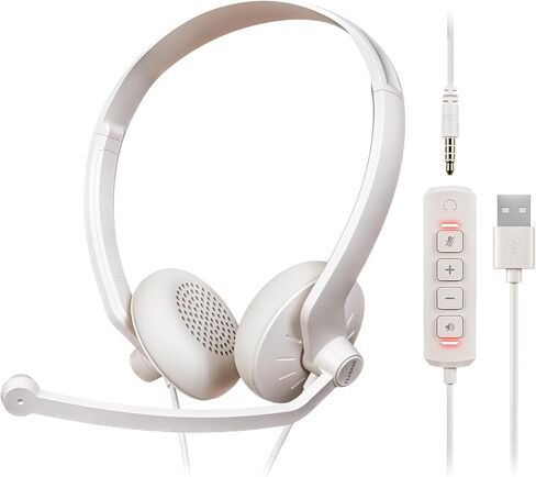 USB Headset with Microphone for PC - Wired Computer Headphones with Noise Cancelling Microphone in Saudi Arabia