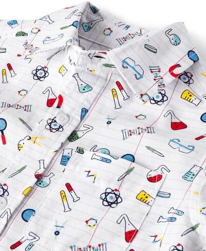 The Children's Place Baby Boys' and Toddler Poplin Short Sleeve Button Down Shirt, Football Print, 4 Years in Saudi Arabia