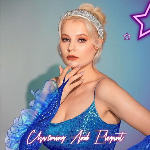 GEMILY Fashion Sequin Gloves Long Cosplay Fingerless Gloves Yarn Sparkly Rave Party Elastic Fairy Gloves for Women and Girls in Kuwait