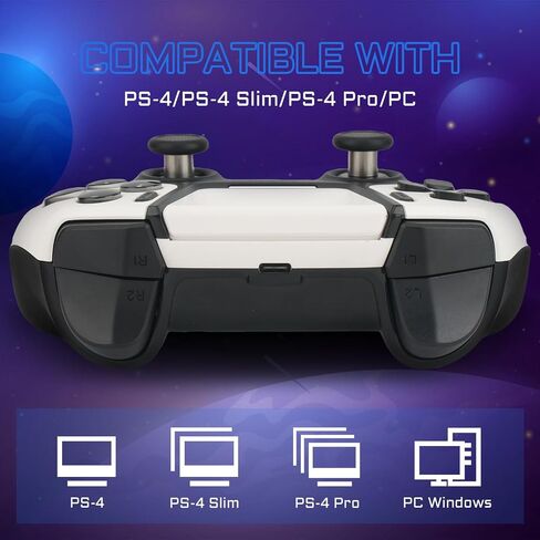 Wireless Controller for PS4 Controller, Remote for PS4 Controller with Double Shock, Gamepad Joysticks for PlayStation 4 Controller with Turbo and Touch-Pad, Compatible with PS4/ Pro/ Slim- White in Saudi Arabia