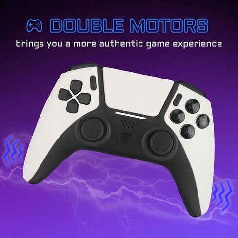 Wireless Controller for PS4 Controller, Remote for PS4 Controller with Double Shock, Gamepad Joysticks for PlayStation 4 Controller with Turbo and Touch-Pad, Compatible with PS4/ Pro/ Slim- White in Saudi Arabia
