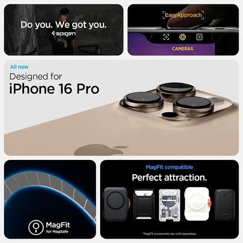 حافظة Spigen Ultra Hybrid MagFit مصممة لهاتف iPhone 16 Pro (2024) [مضادة للاصفرار] [حماية من الدرجة العسكرية] متوافقة مع MagSafe - أسود فروست in Saudi Arabia