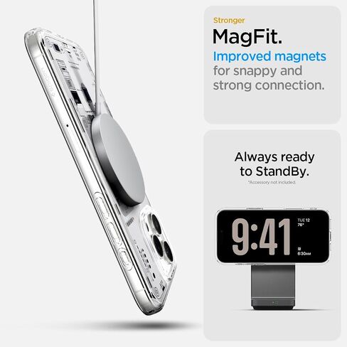 حافظة Spigen Ultra Hybrid MagFit مصممة لهاتف iPhone 16 Pro (2024) [مضادة للاصفرار] [حماية من الدرجة العسكرية] متوافقة مع MagSafe - أسود فروست in Saudi Arabia