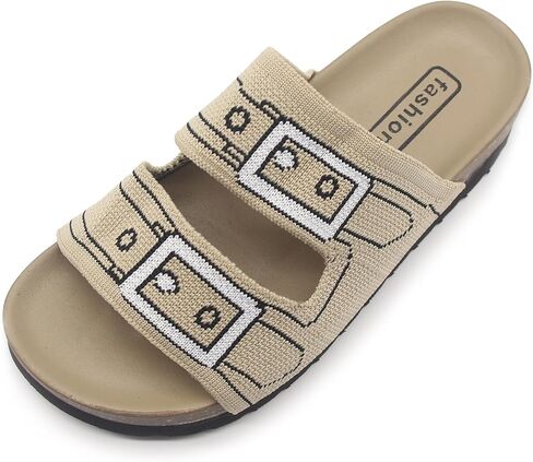 Women & Men Flat Slide Sandals with Soft Knit Prints Comfort Low Arch Footbed Sandals Open Toe Comfort Non-Slip Indoor and Outdoor Use Pool Party Home in Saudi Arabia
