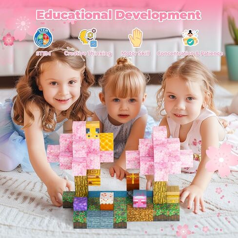 Magnetic Blocks Build Mine Magnet World Set,130Pcs Magnetic Blocks Building Toys for Kids,STEM Sensory Toys for Toddlers Kids Gifts for Age 3+ Girls Boys,Creative Construction Toy for Kids Indoor Game in Kuwait