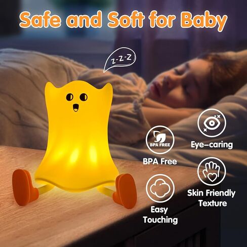 Christmas Bedside Touch Night Light with Timer, Led Cute Nursery Night Light with USB Rechargeable, Soft Silicone Baby Nightlight with 3 Levels of Brightness,use for Bedroom,Office,Desk (Warm) in Saudi Arabia