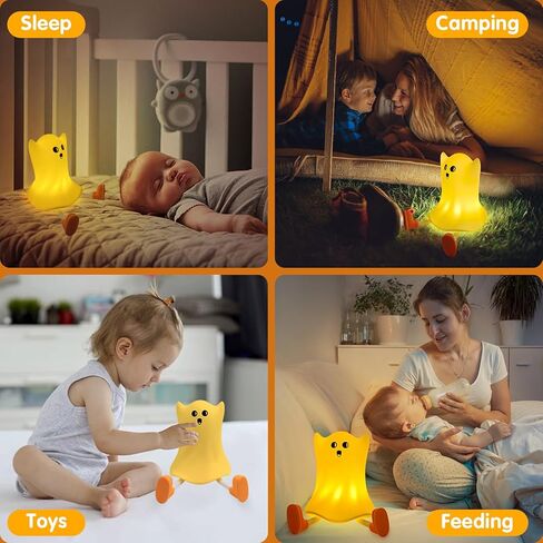Christmas Bedside Touch Night Light with Timer, Led Cute Nursery Night Light with USB Rechargeable, Soft Silicone Baby Nightlight with 3 Levels of Brightness,use for Bedroom,Office,Desk (Warm) in Saudi Arabia