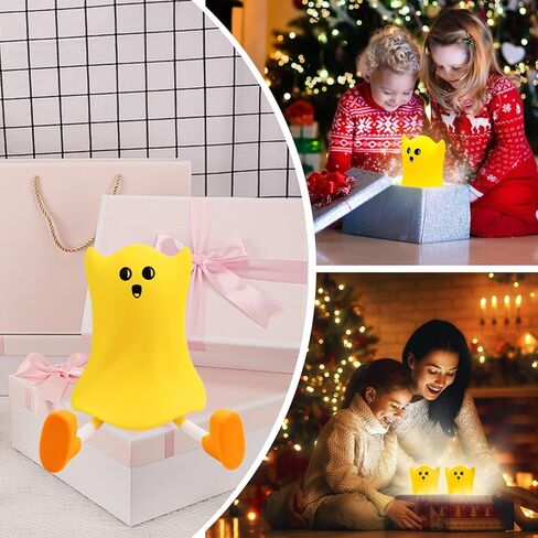 Christmas Bedside Touch Night Light with Timer, Led Cute Nursery Night Light with USB Rechargeable, Soft Silicone Baby Nightlight with 3 Levels of Brightness,use for Bedroom,Office,Desk (Warm) in Saudi Arabia