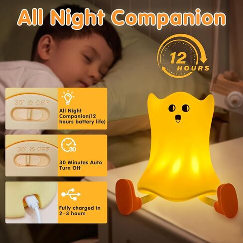 Christmas Bedside Touch Night Light with Timer, Led Cute Nursery Night Light with USB Rechargeable, Soft Silicone Baby Nightlight with 3 Levels of Brightness,use for Bedroom,Office,Desk (Warm) in Saudi Arabia