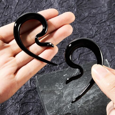 JOYTOYOU Ear Glass Spiral Tapers Plugs Tunnels Expander Hanger Gauges Earrings Stretching Body Piercings Jewelry Gauges 4G-1/2'' 5MM-12MM in Kuwait