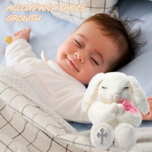 Baptism Gifts for Baby Girls, 7'' Praying Musical Plush Bunny and Pray Book, Ideal Christening, Dedication & Easter Gifts Set for Girls, Babies & Toddlers (Praying Bunny-Pink) in Saudi Arabia