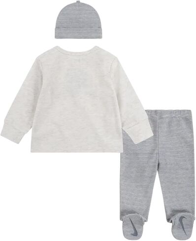Nike Baby Boy Footed Pants, Long Sleeve Top and Beanie 3 Piece Set (C(56h467-y0m)/H, 9 Months) in Saudi Arabia