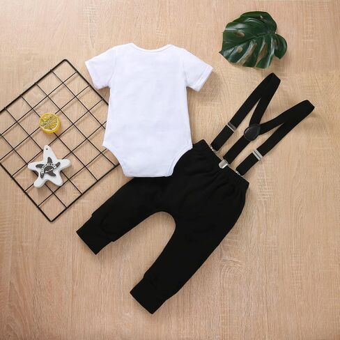 Baby Boy 1st Birthday Crown Bow Tie Gentleman Adjustable Lift Pants Pants Crown Set in Saudi Arabia