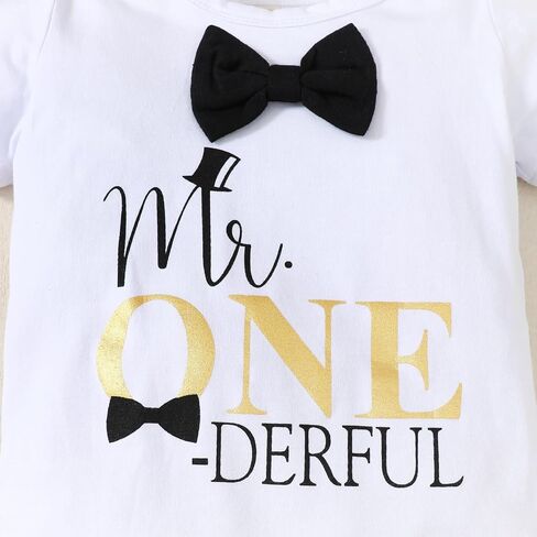 Baby Boy 1st Birthday Crown Bow Tie Gentleman Adjustable Lift Pants Pants Crown Set in Saudi Arabia
