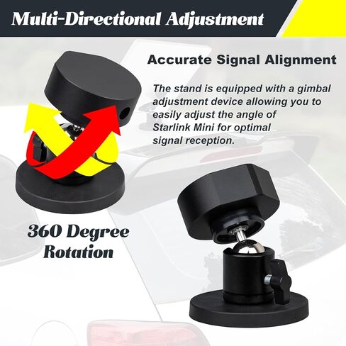 زاوية قابلة للتعديل للتركيب المغناطيسي ومحول التركيب متوافق مع ملحقات Starlink Mini، مشبك زاوية قابل للتعديل، حامل محول من سبائك الألومنيوم، حامل سقف لمركبة RV/اليخت/التخييم/الدرابزين/رف السقف in Kuwait