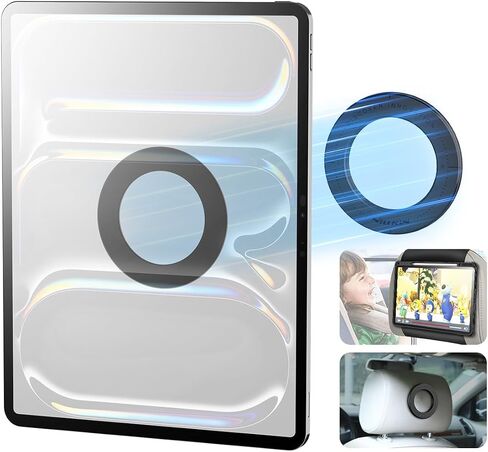 Nillkin Tablet Holder for Car Headrest,Magnetic Tablet Mount for iPad Pro, Air, Mini,7.9-14" Tablets，Ultra-Thin ipad Magnetic Stand for Kids Adults for Car,Kitchen,Bathroom,Gym,Office,Fridge (White) in Saudi Arabia