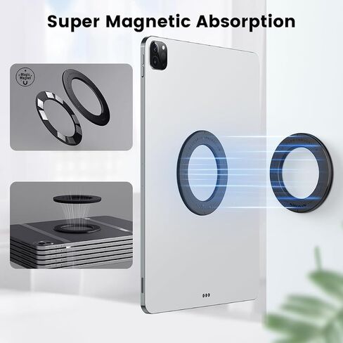 Nillkin Tablet Holder for Car Headrest,Magnetic Tablet Mount for iPad Pro, Air, Mini,7.9-14" Tablets，Ultra-Thin ipad Magnetic Stand for Kids Adults for Car,Kitchen,Bathroom,Gym,Office,Fridge (White) in Saudi Arabia