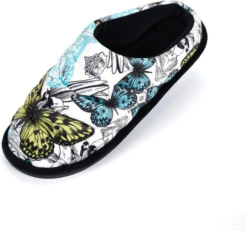 شباشب على شكل فراشة للنساء، شباشب منزلية مريحة منفوشة للاستخدام الداخلي/الخارجي، أحذية منزلية من إسفنج الذاكرة مع نعال مطاطية مضادة للانزلاق in Kuwait