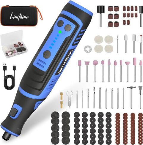 8V Cordless Rotary Tool Kit with 135pcs Accessories, 2.8Ah Battery Rechargeable Engraving Pen with LED Light, 5-Speed 30000RPM Power Rotary Tools for Drilling Grinding Sanding Polishing Dog Grooming in Saudi Arabia