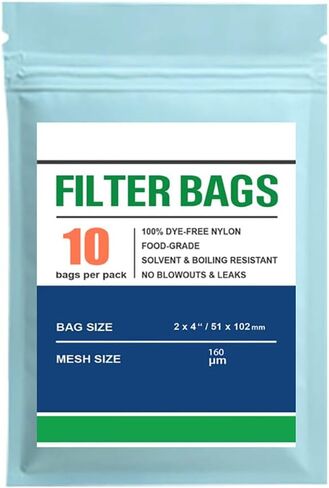 Premium Nylon 10 Pcs Filter Bags, 2" X 4", Double-Stitching, Rosin Press Bags (120 Micron) in Saudi Arabia