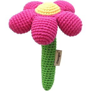 Baby Rattle Magenta Flower