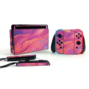 Glossy Glitter Gaming Skin Compatible with Nintendo Switch OLED - Out of Body - Premium 3M Vinyl Protective Wrap Decal Cover - Easy to Apply | Crafted in The USA by MightySkins