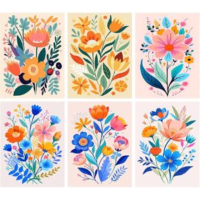 CAMOYAI 6 Pack Paint by Numbers Kit for Adults Beginners,DIY Beach Acrylic Paint by Number Kits On Canvas Without Frame,Sunset Adults' Oil Painting by Number Kits for Home Wall Decor 10x14inch