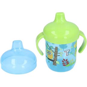 Alomejor Infant Sippy Cup Portable Cartoon Animal Pattern Baby Spill Proof Trainer Cup Birthday Gift 260ml(Green 260ml)