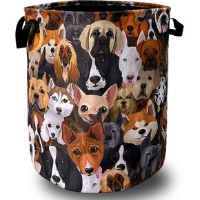 Funny Cars Printed Laundry Basket Foldable With Handles Tote Bag Oxford Cloth Colorful Laundry Hamper Clothes Storage Bucket Toy Organizer 18.9"x16.5"For Bathroom/Laundry/Bedroom