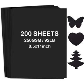 200 Sheets A4/8.5 x 11 Inches Kraft Cardstock Thick Paper Heavyweight Card Stock Printer Paper 250 GSM 80LB Card Stock for Invitations Menus Crafts DIY Cards Projects (Cream)