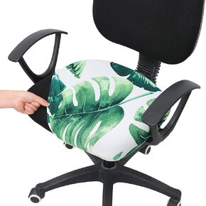 smiry Stretch Office Computer Chair Seat Covers, Soft Stretch Washable Universal Rotating Desk Chair Seat Cushion Protectors - Chocolate