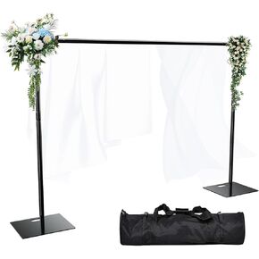 Pipe and Drape Backdrop Stand Kit Backdrop Stand For Parties 8ftx10ft Adjustable Photo Backdrop Stand Heavy Duty Background Stand for Wedding Banquet Decorations