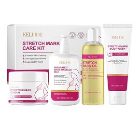 Stretch Marks Removal - Postpartum Essentials - Pregnancy Must Haves - Stretch Mark Cream，Massage Milk,Oil,Body Wash - Skin Care Kit,Anti Wrinkle,Enhance Skin Elasticity