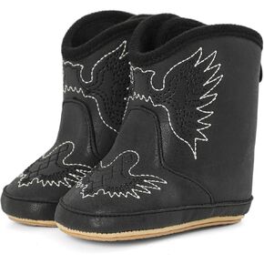 Infant Toddler Western Boots Cowgirl Cowboy Soft Rubber Sole Booties for Baby Girls Boys 3-18 Months