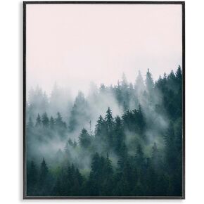 Stupell Industries Misty Forest Trees Black Framed Giclee Art Design by Sisi and Seb