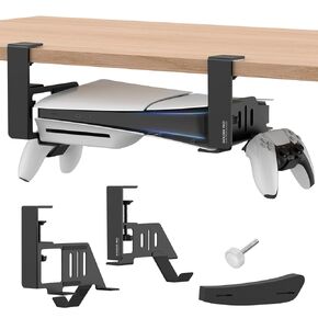 PS5 Under Desk Mount Holder Compaitble with PS5 Pro/PS5 Slim/PS5 Disc & Digital Edition Console.