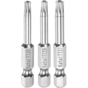 HARFINGTON 3pcs TT20-TT27 Star 7 Point Screwdriver Bit 1/4" Hex Shank 2" Length Magnetic Security Torx Screw Driver Power Tool
