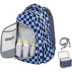 Diaper bag backpack with travel insulation bag Multifunction Travel Back Pack Maternity Baby Changing Bags Travel Backpack Diaper Bag for Mom Waterproof Baby Bag for Boys Girls - Pink