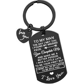 Keychain for Boyfriend Valentine’s Day Gifts To My Men Keychain for Boyfriend Men Him Husband
