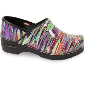 Sanita Tivoli Patent Leather Clogs for Women -APMA Approved, Shock-Absorbing Outsole, Soft Cushioned Insole, Closed-Back, Slip-On Shoes - Multicolor