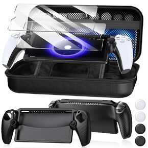 8 in 1 Accessoris Kit Compatible with Playstation Portal, Hard EVA Carry Case for Ps Portal, Soft Silicone Protective Cover, 2 HD Pack Screen Protector with 4 Thumb Grip for Ps Portal Case