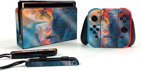 Glossy Glitter Gaming Skin Compatible with Nintendo Switch OLED - Out of Body - Premium 3M Vinyl Protective Wrap Decal Cover - Easy to Apply | Crafted in The USA by MightySkins in Saudi Arabia