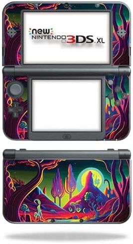 Carbon Fiber Gaming Skin Compatible with Nintendo New 3DS XL (2015) - Mushrooms - Premium 3M Vinyl Protective Wrap Decal Cover - Easy to Apply | Crafted in The USA by MightySkins in Saudi Arabia