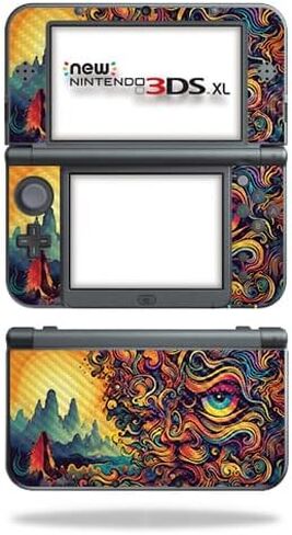 Carbon Fiber Gaming Skin Compatible with Nintendo New 3DS XL (2015) - Mushrooms - Premium 3M Vinyl Protective Wrap Decal Cover - Easy to Apply | Crafted in The USA by MightySkins in Saudi Arabia