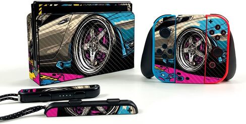 Glossy Glitter Gaming Skin Compatible with Nintendo Switch OLED - Out of Body - Premium 3M Vinyl Protective Wrap Decal Cover - Easy to Apply | Crafted in The USA by MightySkins in Saudi Arabia