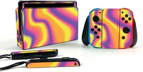 Glossy Glitter Gaming Skin Compatible with Nintendo Switch OLED - Out of Body - Premium 3M Vinyl Protective Wrap Decal Cover - Easy to Apply | Crafted in The USA by MightySkins in Saudi Arabia