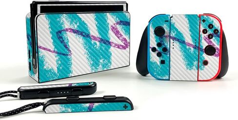 Glossy Glitter Gaming Skin Compatible with Nintendo Switch OLED - Out of Body - Premium 3M Vinyl Protective Wrap Decal Cover - Easy to Apply | Crafted in The USA by MightySkins in Saudi Arabia
