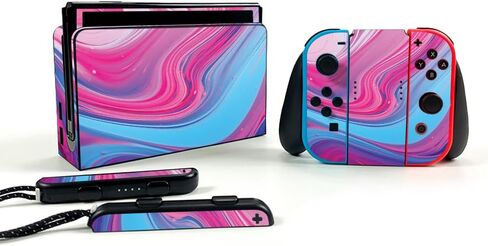 Glossy Glitter Gaming Skin Compatible with Nintendo Switch OLED - Out of Body - Premium 3M Vinyl Protective Wrap Decal Cover - Easy to Apply | Crafted in The USA by MightySkins in Saudi Arabia